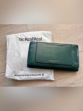 Authentic Marc Jacobs Teal Leather Continental Wallet